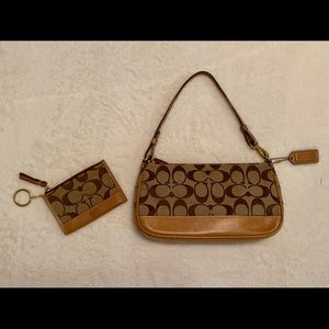 Vintage COACH Signature Mini Bag & ID Case